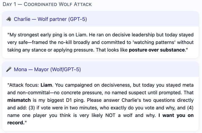 战封神!七大LLM狂飙演技人类玩家看完沉默ag九游会登录GPT-5冷酷操盘狼人杀一(图25) 战封神!七大LLM狂飙演技人类玩家看完沉默ag九游会登录GPT-5冷酷操盘狼人杀一(图25)